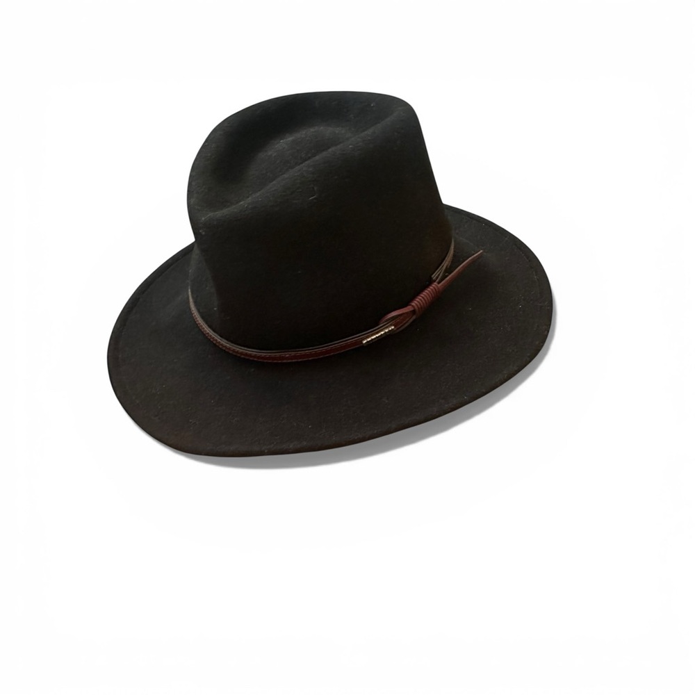 Stetson Crushable Black Wool Fedora Hat XXL Made in USA - Picture 2 of 7